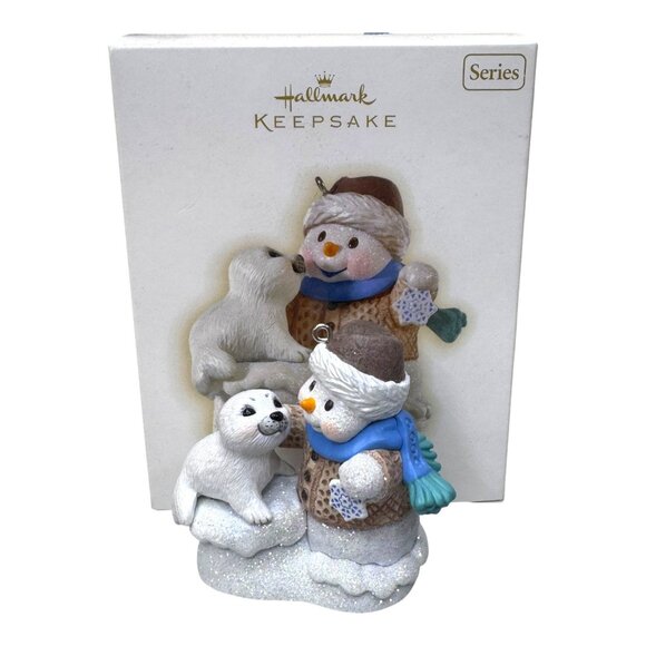 Hallmark Snow Buddies Collectors Series Keepsake Ornament 3 Lot Owl Wolf Seal - Picture 7 of 8